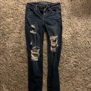 American eagle super stretch ripped jeans